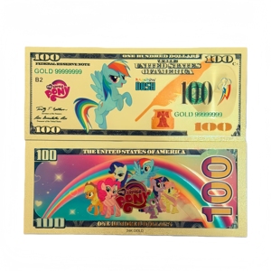 Penjualan Panas Uang Kertas Twilight Sparkle Amerika Uang Kertas Rainbow Dash Uang Kertas Anime untuk Koleksi - Product Image 3