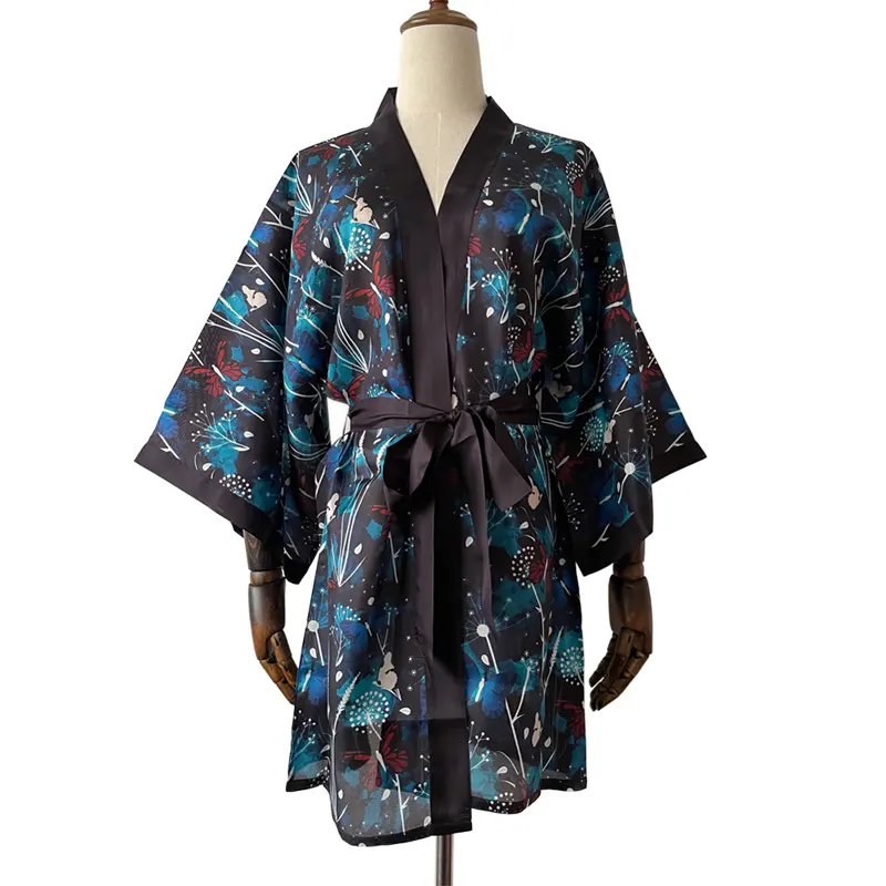 Trang Phục Đi Biển Cho Nữ Áo Kimono Habotai Lụa Nguyên Chất 100 Váy Cardigan Che
