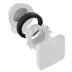 Kit de vidange pour baignoire avec plaque carrée blanche sans trou de vis, anneau annulaire de sortie et grille de vidange avec filtre à cheveux pour salle de bain - Product Image 4