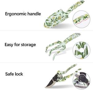 Ensemble d'outils de <span class=keywords><strong>jardinage</strong></span> pour femmes en aluminium avec motifs floraux, comprenant une pelle, une fourche, une sécateur, cadeau pour femmes, pots à fleurs, jardinières - Product Image 3