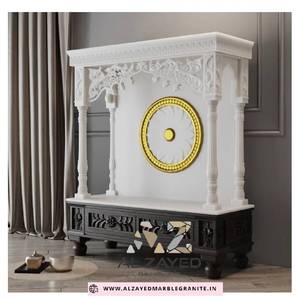 Temple domestique en marbre blanc de luxe |   Mandir indien artisanal pour la Pooja |   Temple traditionnel en marbre pour la maison Mandir - Product Image 1