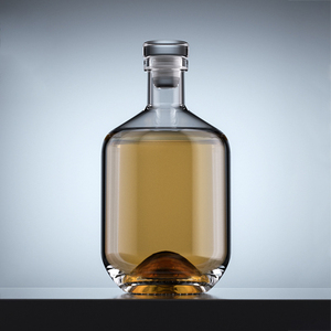 Einzigartiges Design Klare runde Luxus leere Wodka Gin 350ml Glas Schnaps flasche Benutzer definierte 12 Unzen <span class=keywords><strong>Whisky</strong></span> Tequila Wein Spirituosen Flasche - Product Image 1