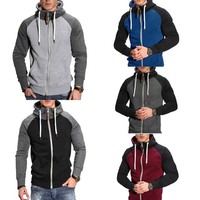 Sweat à capuche boutonné pour homme avec un design multicolore décontracté et tendance, coupe ample, style sportif, sweat à capuche pour homme