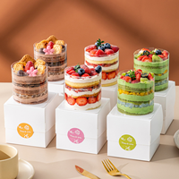 Boîte en papier blanc de haute qualité pour emballage de gâteaux d'anniversaire et cupcakes, avec logo personnalisé, laminage mat et gaufrage pour aliments