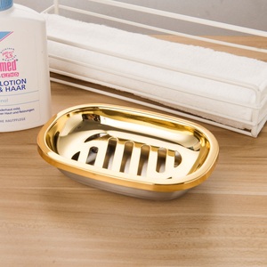 Porte-savon moderne en acier inoxydable 304, étanche, à fixation murale, pour salle de bain d'hôtel, avec drain supérieur et inférieur - Product Image 5