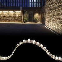 Promotion : Bande LED Flexible Extérieure Étanche 1 LED 1 Coupure, Éclairage Souple pour Façade, IP67 DC24V, Facilement Pliable, Projecteur Mural LED Flexible