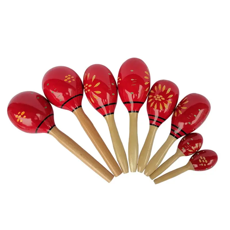 Hot Sale Educational Toys Musical Percussion Instrument Adults Kids Wooden Maracas With Paper Box China Wholesaler