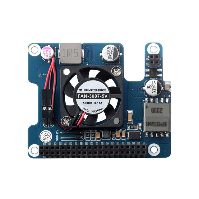 POE HAT (F) for Raspberry PI 5, High Power, Onboard Cooling Fan, With Metal Heatsink, Supports 802.3af/at network standard