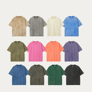 MT2688 Wholesale Custom Print Embroider 5XL 250 Gsm 100% Cotton Acid Washed Plus Size T-Shirts Oversized T Shirts - Product Image 2