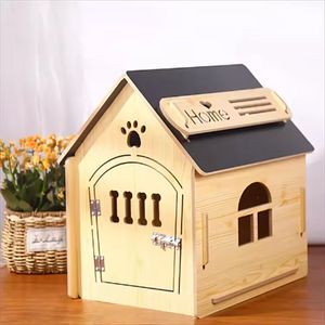 Yüksek kalite yeni Pet House ahşap el sanatları ahşap köpek kulübesi küçük hayvanlar yuva ev köpek evi - Product Image 3