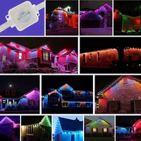 Luces Pixel para Navidad, Luces Decorativas Coloridas para el Exterior de la Casa, Lámpara Impermeable, Luces LED Pixel Permanentes para el Alero