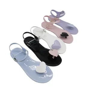 Sandal Flip Flop Kristal PVC, Sandal Flip Flop Nyaman Bawah Datar