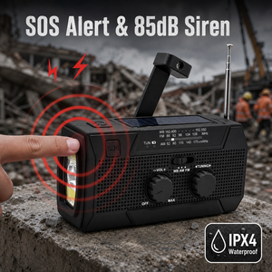 Radio AM/FM de Manivela con Dinamo, 3000mAh, Certificación FCC, Personalizable OEM de Fábrica, <span class=keywords><strong>para</strong></span> Preparación en Caso de Terremotos, <span class=keywords><strong>Tornados</strong></span> y Desastres - Product Image 3
