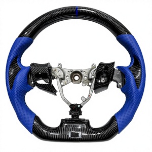 Volante Deportivo de Fibra de Carbono Negra de Fábrica con Cuero Perforado Azul, Apto para <span class=keywords><strong>Lexus</strong></span> IS GX RX CT ES LX RX NX LS GS <span class=keywords><strong>UX</strong></span> - Product Image 1