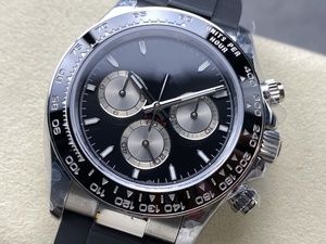 Reloj Mecánico Impermeable de Súper Calidad, 40 mm, Fábrica QF, 126-519, Acero 904L, Movimiento 4131, 155 g, Cronógrafo, Esfera Negra Panda - Product Image 3