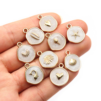 20 pièces de breloques en émail blanc en forme de cœur, coquillage et étoile de mer, 18x14mm, accessoires de fabrication de bijoux DIY pour bracelets, boucles d'oreilles et colliers