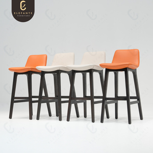 <span class=keywords><strong>Bar</strong></span> Lounge Asientos Sillas de <span class=keywords><strong>Bar</strong></span> de madera y salón <span class=keywords><strong>Silla</strong></span> de altura de barra apilable <span class=keywords><strong>blanca</strong></span> con respaldo - Product Image 4