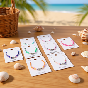 Stainless Steel <b>Beaded</b> <b>Bracelet</b> Set 12pcs Colorful Shell Women's Fashion Jewelry Casual Accessory - Product Image 3