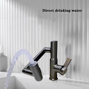 <span class=keywords><strong>Rubinetto</strong></span> da Bagno Monocomando Moderno con Braccio Robotico Girevole a <span class=keywords><strong>1080</strong></span> <span class=keywords><strong>Gradi</strong></span>, Montaggio su Piano, Display LED Temperatura in Ceramica, Ottone - Product Image 5