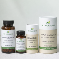 Emballage en tube de papier imprimé sur mesure pour compléments alimentaires, capsules de vitamines, huile de poisson, boîte cylindrique, fabricant d'emballages imprimés sur mesure