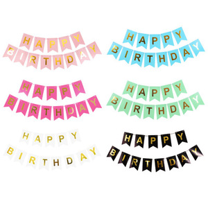 Vendita calda rosa blu 10.5*16.5CM buon <span class=keywords><strong>compleanno</strong></span> lettera carta coda di pesce abbronzante Banner per la decorazione della festa di <span class=keywords><strong>compleanno</strong></span> - Product Image 1