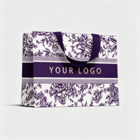Sac de shopping en papier recyclable pour la mode, avec poignée intérieure dissimulée, impression sérigraphique 190-230 g/m², logo de marque personnalisé