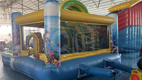 Château gonflable de jouet d'enfant populaire sautant la glissière d'eau de rebond Combo château commercial videur gonflable château de piscine de Moonwalk