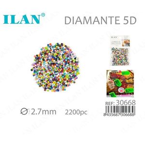 Strass ILLAN Diamante 5D 2.7mm 2200pz Colori Misti per Diamond Painting - Product Image 1