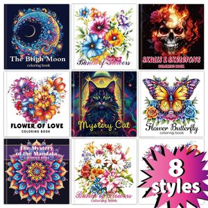 Livre <span class=keywords><strong>de</strong></span> <span class=keywords><strong>coloriage</strong></span> : Fleurs et papillons pour adultes - 24 pages <span class=keywords><strong>de</strong></span> feuilles, Graffiti décoratif DIY, 2025 - Product Image 1