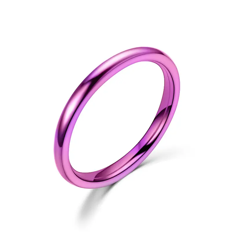 Idee regalo di san valentino 2023 nuovi produttori di gioielli Direct Purple 2 MM anello di coda da donna in acciaio inossidabile molto Fine