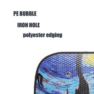 Pare-soleil de voiture à design anime, version Nuit étoilée de Van Gogh, pour pare-brise avant, vente directe usine, cadeau promotionnel d'entreprise - Product Image 3