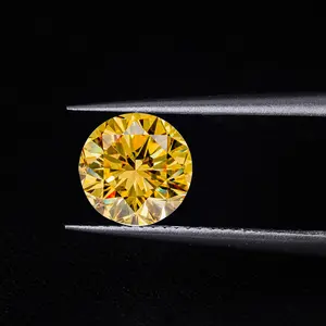 Moissanite Warna Kuning Emas Mewah Bulat Radiant Zamrud Hati Marquise Bentuk Moissanite Berlian untuk Membuat Perhiasan