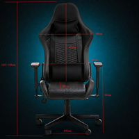 Silla de Oficina Giratoria Ergonómica, Extensible, Plegable, de Cuero PU, con Refrigeración y Masaje, para Juegos de PC