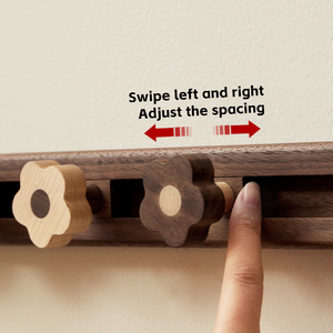 Perchero Multifuncional de Madera Maciza para Montar en la Pared, Organizador Floral Deslizante, Almacenamiento para el Hogar, Estilo Rústico, Resistente, con Ganchos Autoadhesivos - Product Image 3