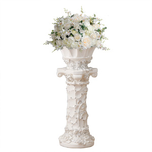 <strong>Tall</strong> Vase Indoor <strong>Outdoor</strong> Planter Fiberglass Flower <strong>Pot</strong> Round Stand Pillar Floor <strong>Plant</strong> <strong>Pots</strong> - Product Image 1