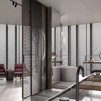 Fenêtres coulissantes à persiennes en aluminium pour intérieur, cloisons à persiennes coulissantes