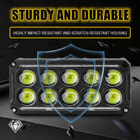 ESPUMOSO Phare auxiliaire LED rectangulaire pour moto, projecteur combiné tout-terrain, double rangée, 6, 8, 10, 12 lentilles, RGB DRL