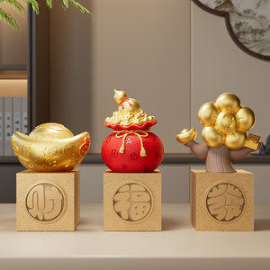 <b>Gold</b> Ingot Lucky Charm <b>Ornament</b> Light Luxury High End Decor Living Room Entryway TV Cabinet Housewarming Gift - Product Image 4
