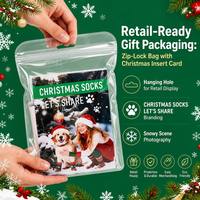 Chaussettes de Noël en polyester assorties pour chien et propriétaire, antidérapantes, chaudes, protectrices pour les pattes, pour petits chiens, confortables, cadeau familial, hiver, automne