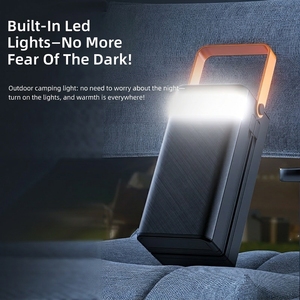 <span class=keywords><strong>Batterie</strong></span> <span class=keywords><strong>externe</strong></span> 50000mAh à charge rapide, chargeur <span class=keywords><strong>solaire</strong></span> portable, écran LED, étanche, avec câbles pour les voyages en plein air - Product Image 4