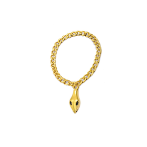 Bracelet chaîne tendance en acier inoxydable 316L plaqué or PVD, design pendentif Alien, bijoux unisexe - Product Image 2