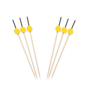 Spuntini di spiedini di bambù gratuiti 100 stuzzicadenti naturali da 4.7 pollici Snack bastoncini di formaggio frutta - Product Image 2