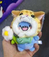 Anoeo Boîte mystère de peluches douces, ensemble de porte-clés requin gras et chaton en peluche, en coton de 4 pouces, pour affichage commercial et cadeaux