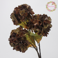 Grandes fleurs d'hortensia en latex couleur automne vintage, aspect naturel, artificielles, pour mariage, décoration intérieure, Noël, remise de diplôme
