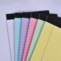 Libreta de Papel A5 Ligera en Espiral, Planificador con Rayas, con Franja Superior Negra, 50 Hojas, Libreta de Papel Plegable