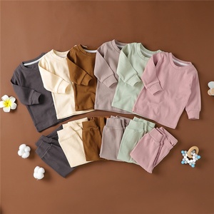 아동용 골지 슬립수트 파자마 세트 유아 잠옷 - Product Image 2