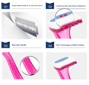 เครื่องโ<span class=keywords><strong>ก</strong></span>นขนใต้วงแขนคุณภาพสูง แบบกำหนดเอง ลายโลโ<span class=keywords><strong>ก</strong></span>้ สำหรับผู้หญิง สีชมพู - Product Image 3