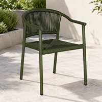 Fauteuil d'extérieur moderne et minimaliste en rotin PE tressé à la main, idéal pour patio et jardin – Vente directe usine