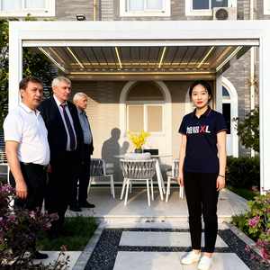 Đôi kim loại mái ngoài trời đồ nội thất gian hàng gazebo hardtop khung nhôm vĩnh viễn muỗi lưới tán gazebo pergola - Product Image 3