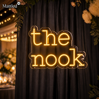 Enseigne néon LED personnalisée The Nook, panneau mural lumineux en acrylique, alimentation USB 5V, boîtier de batterie inclus, prêt à être expédié, sans MOQ, pour café, bar, décoration intérieure